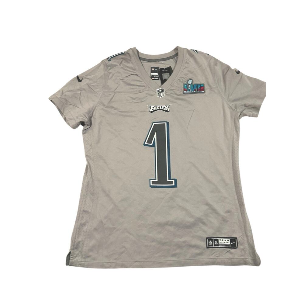 NWT Nike Philadelphia Eagles Jalen Hurts Gray Super Bowl LVII Women’s Jersey